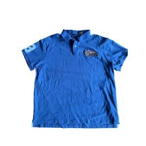 Men's Polo Ralph Lauren Triple Pony Navy Blue Custom Slim Fit Polo Shirt size L